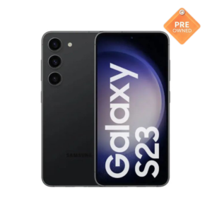 Pre-owned Samsung Galaxy S23 with clean display, sleek design, and triple-camera setup.